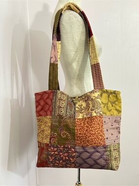 Handmade OOAK Patchwork Quilt Tote Bag